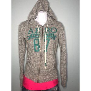 Aeropostale med zip up heathered grey